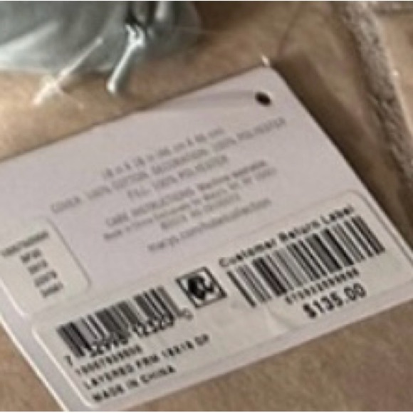 Hotel Collection 18 x 18 teal layered frame pillow NWT - Picture 4 of 4